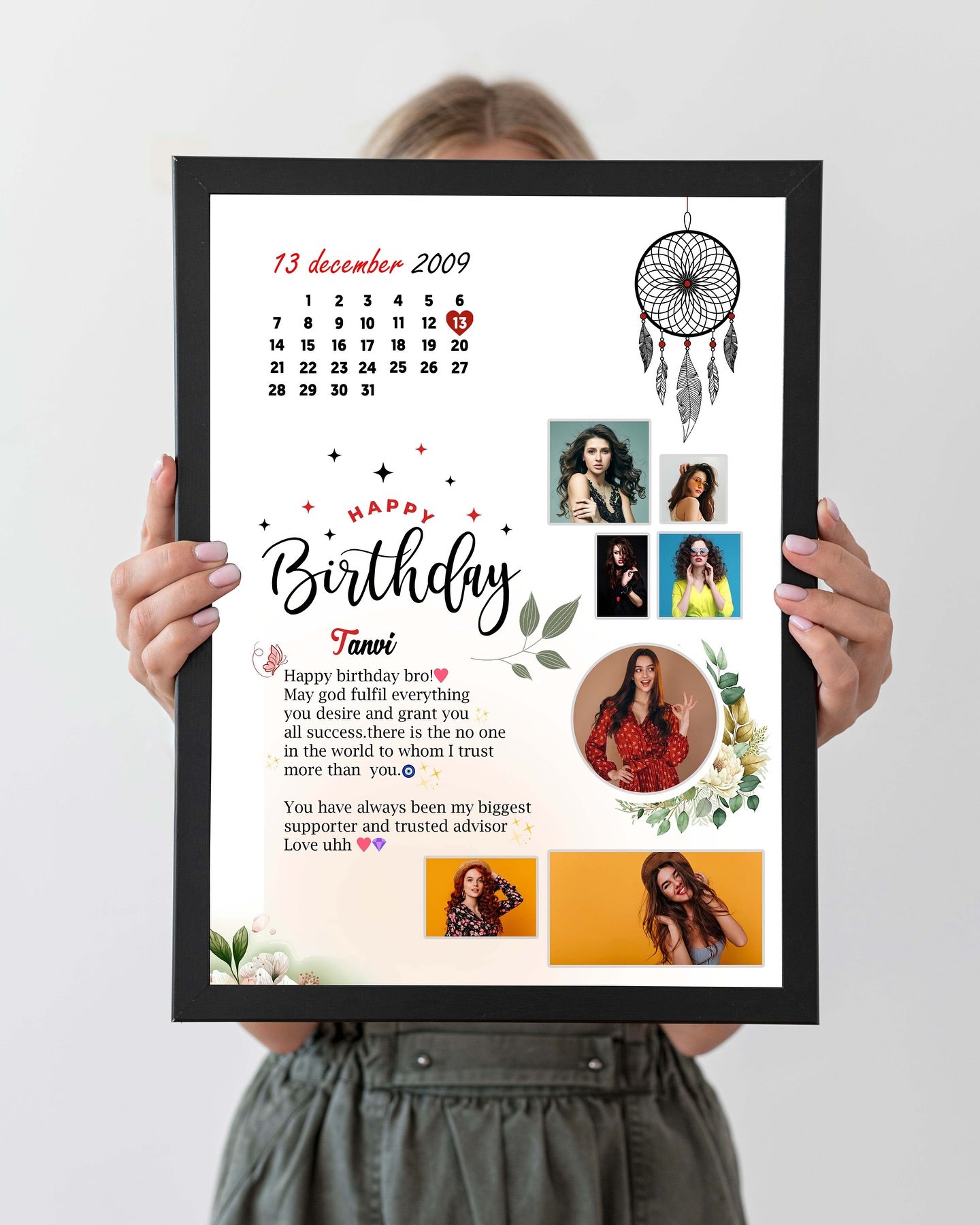 Premium Birthday Photo Frame (8x12 / 12x18) | Personalized Wall Decor
