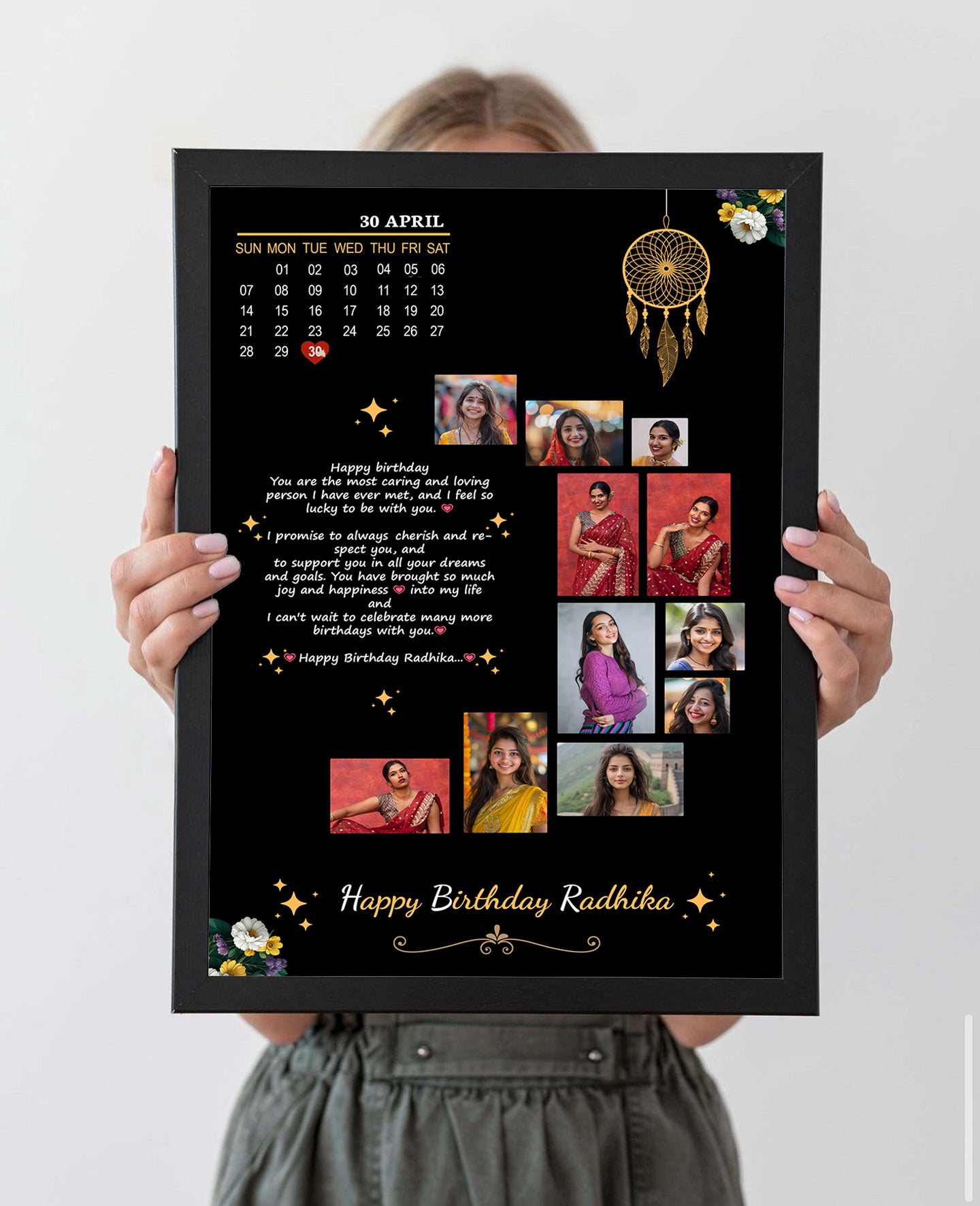 Elegant Birthday Photo Frame (8x12 / 12x18) | Personalized Gift
