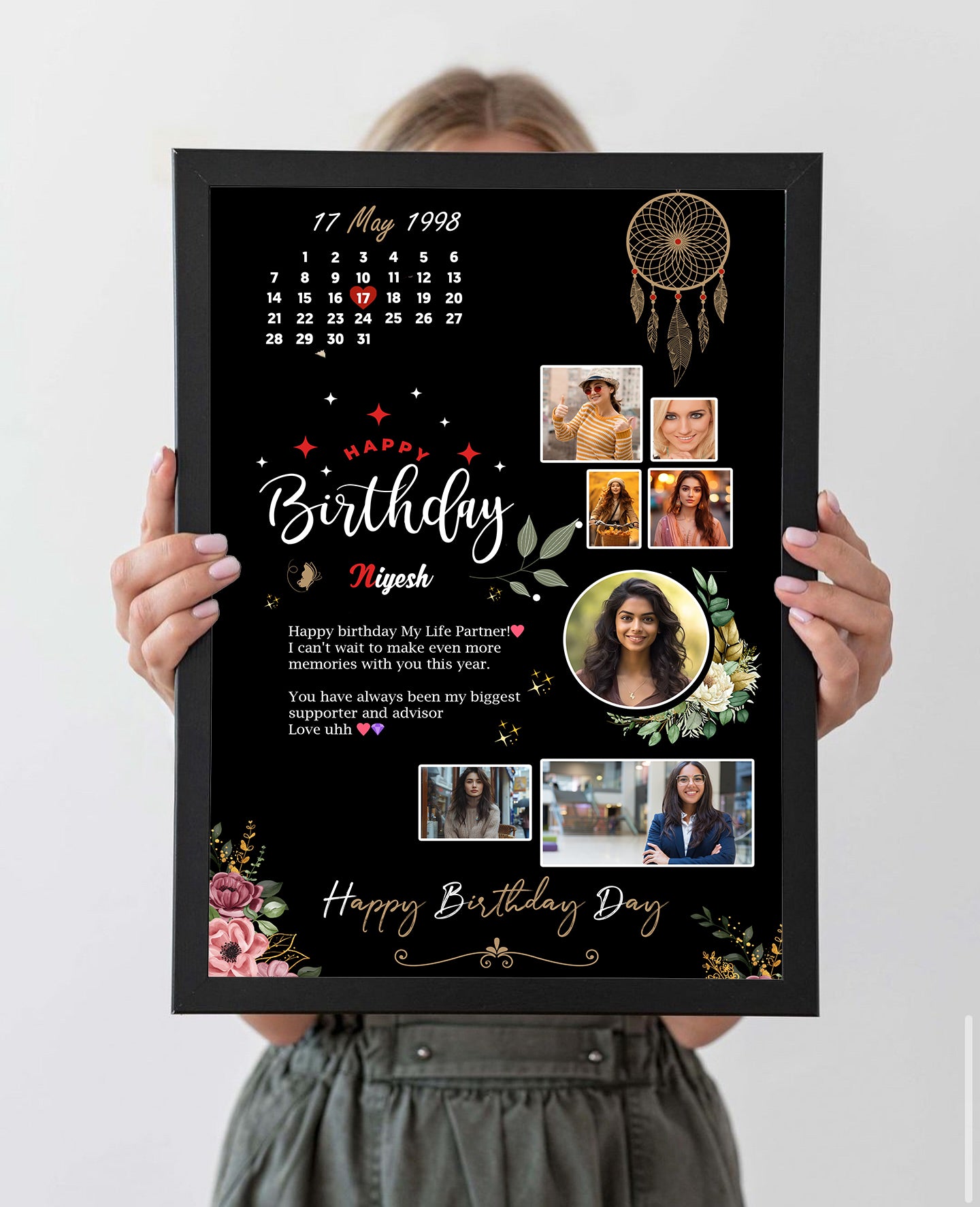 Classic Birthday Photo Frame (8x12 / 12x18) | Premium Finish