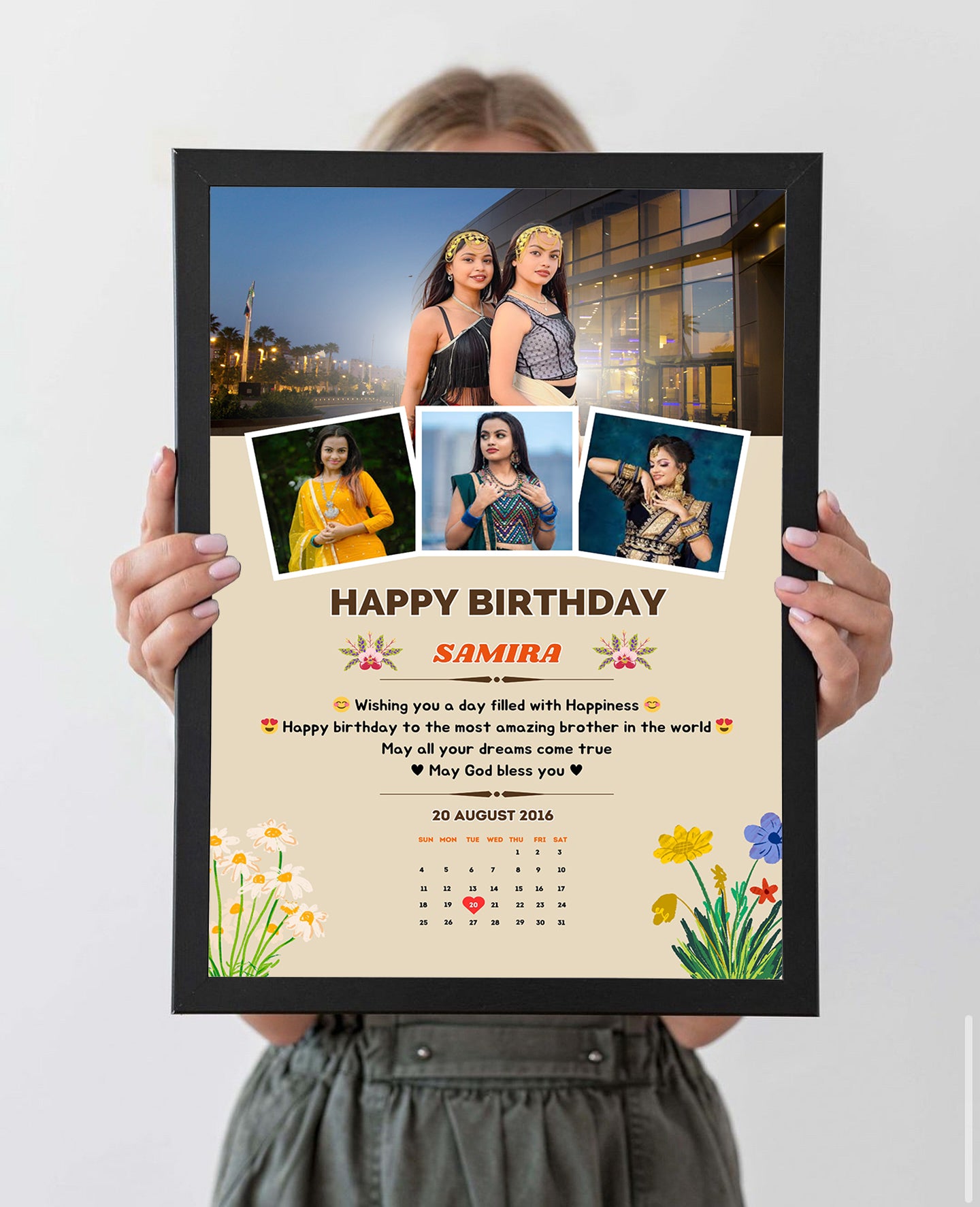 Stylish Birthday Photo Frame (8x12 / 12x18) | Personalized Print
